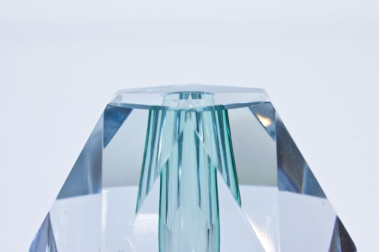 Swedish Diamond Cut Glass Vase by Strömbergshyttan, Sweden