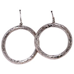 Diamond Cut Open Circle Earrings