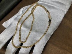 Collana a catena con diamanti tagliati in oro giallo 14K 16" 2,0 mm