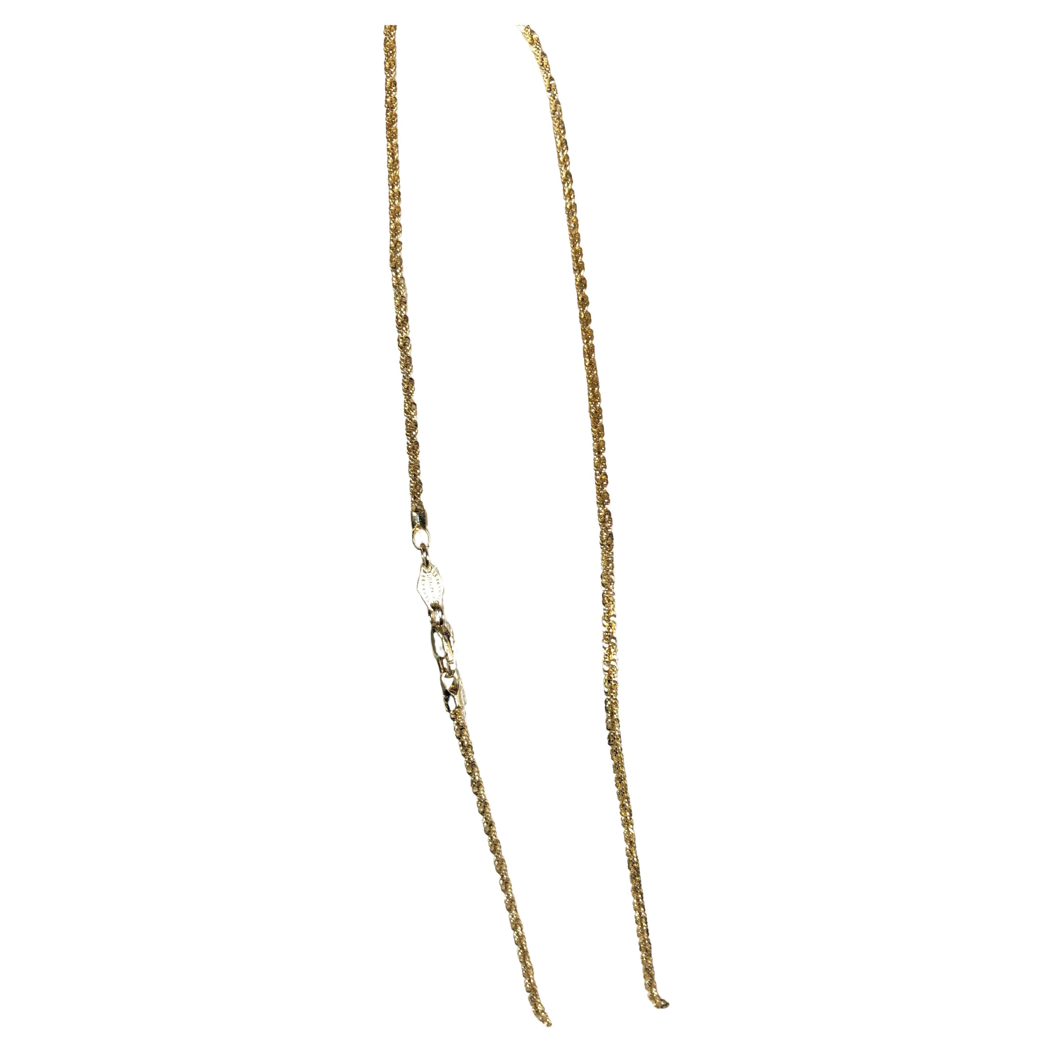 Diamond-Cut Rope Chain Necklace 14K Yellow Gold 16