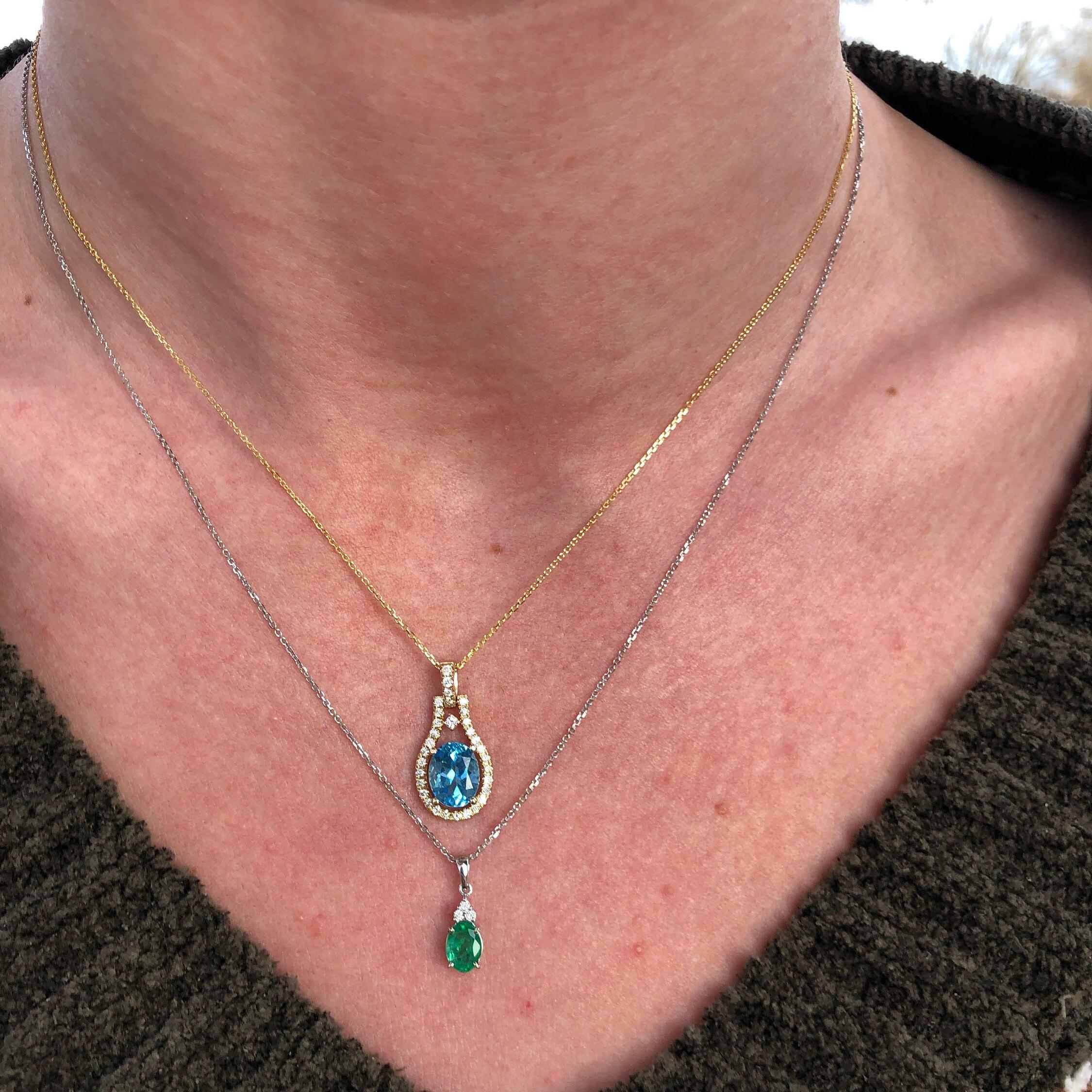 Diamond-Cut Stationed Kabelkette in massivem 14K Gold: Feste Länge Kette 16