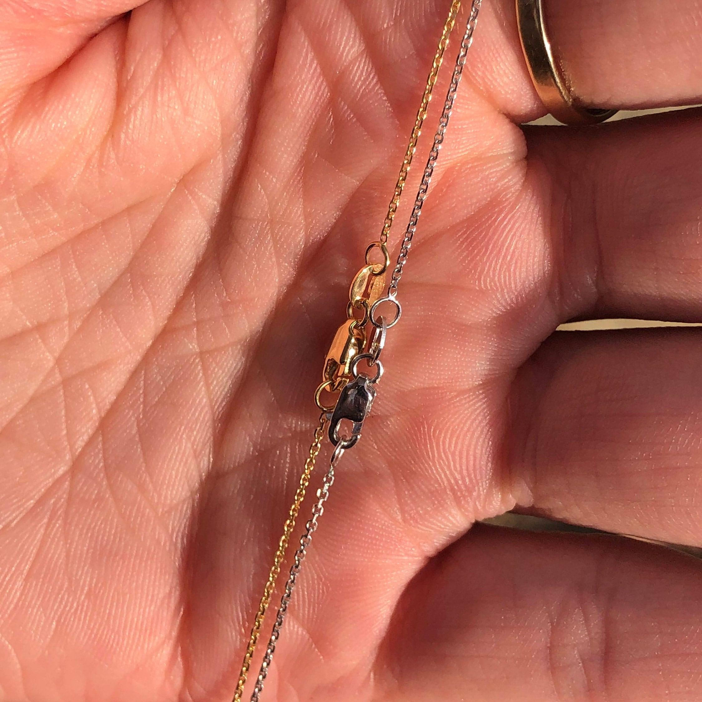 Diamond-Cut Stationed Kabelkette in massivem 14K Gold: Feste Länge Kette 16