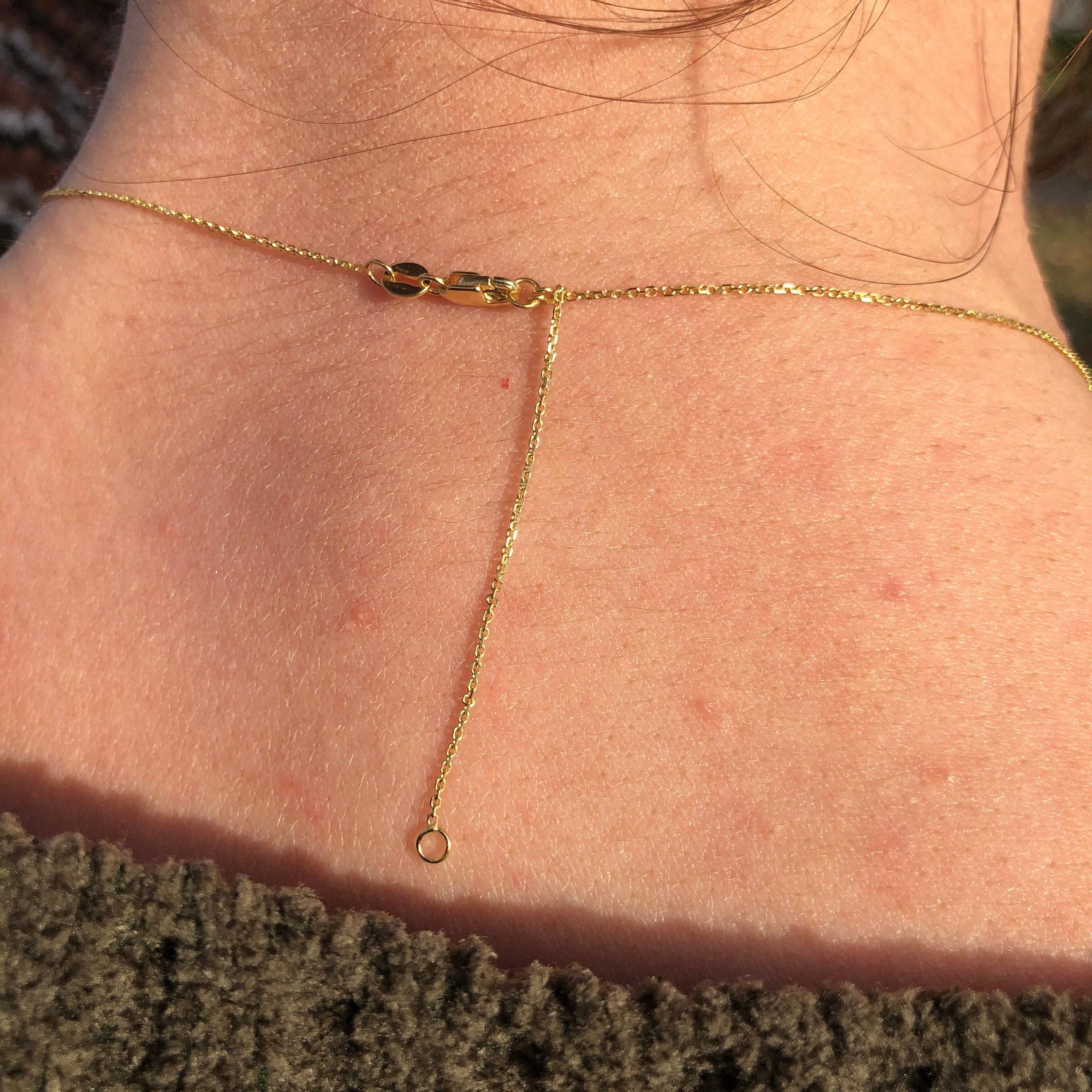 Diamond-Cut Stationed Kabelkette in massivem 14K Gold: Feste Länge Kette 16