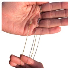 Cadena portacables con diamantes en oro macizo de 14 quilates: Cadena de longitud fija 18"