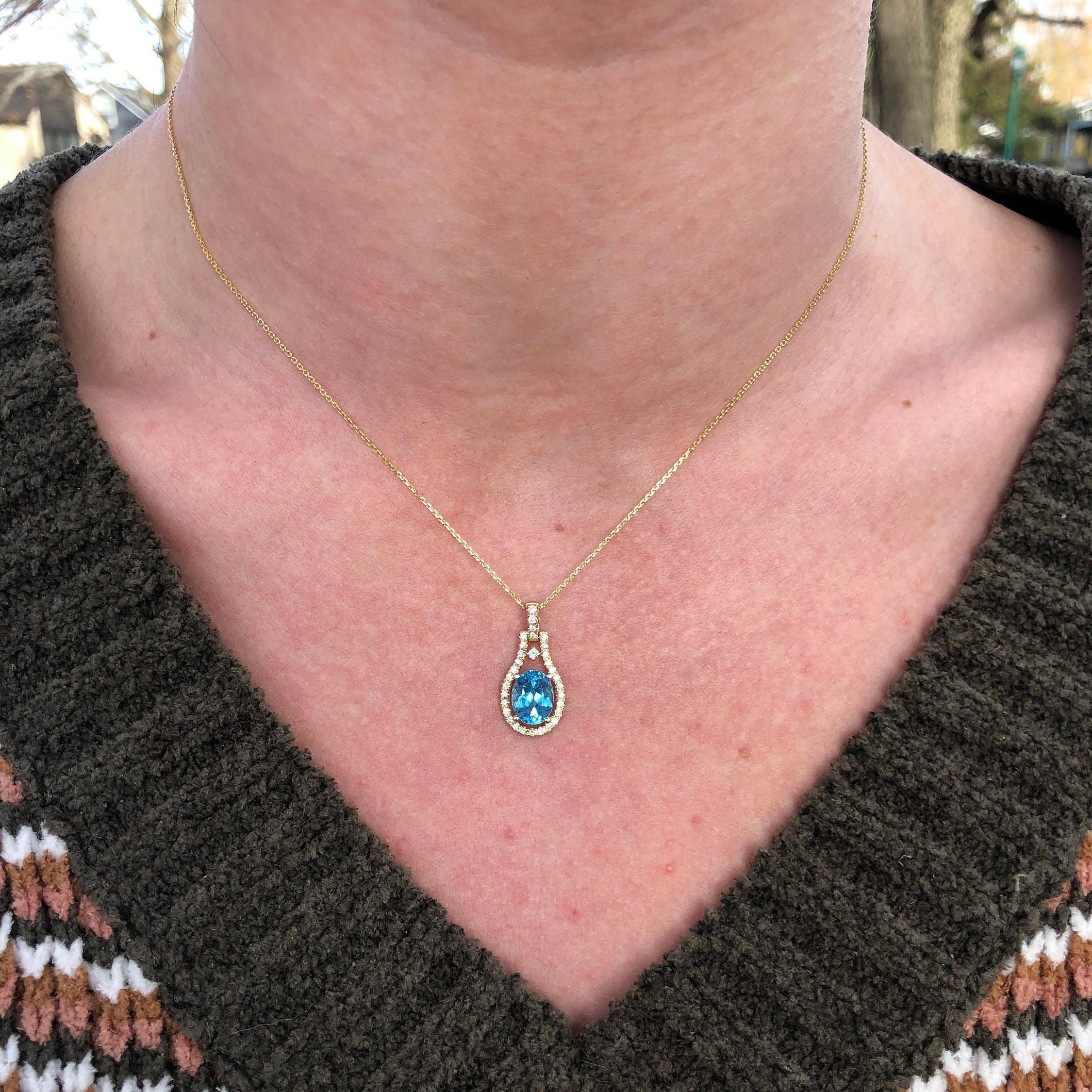 Cadena portacables con diamantes en oro macizo de 14 quilates: Cadena de longitud fija 20