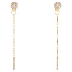 Diamond Cute 14K (or 18k upon request) Yellow Gold Drops Earrings