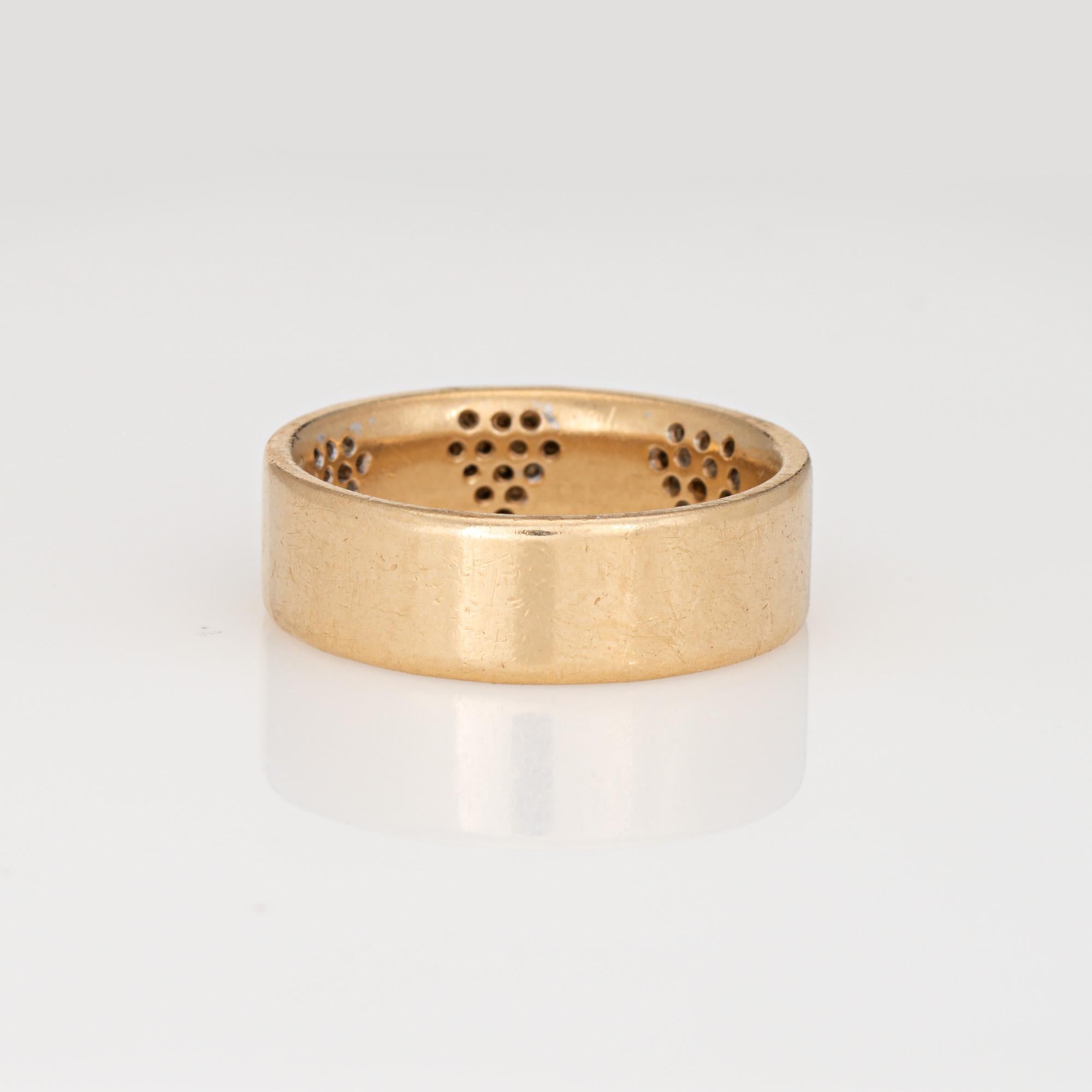 Diamond Cutout Band Sz 8.75 Ring Vintage 14k Gelb Gold Estate Fine Jewelry im Zustand „Gut“ im Angebot in Torrance, CA