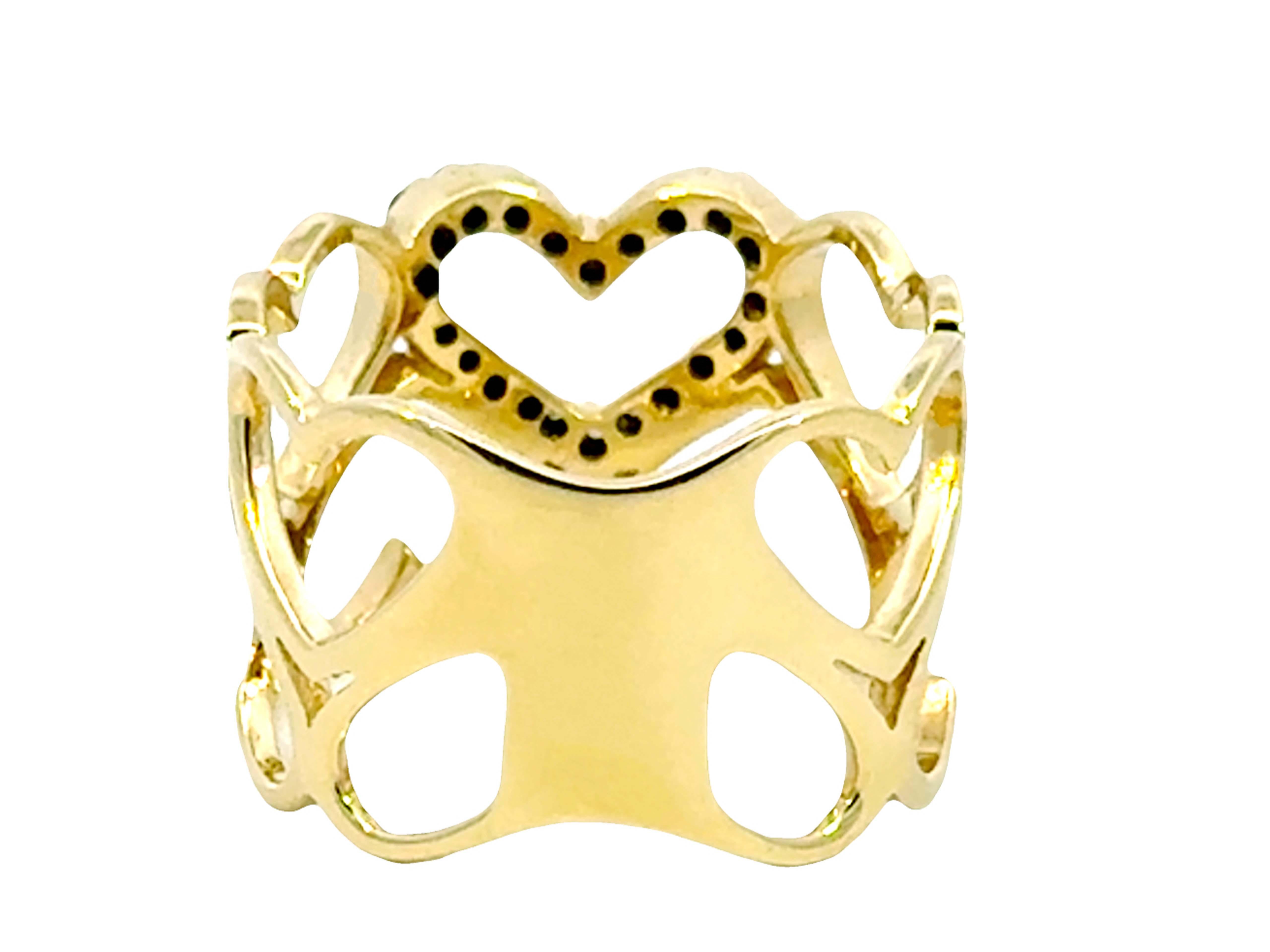 Anillo de oro amarillo de 14 quilates con corte de diamante en forma de corazón en venta 2