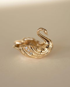 Diamond Cygnus Swan Whimsical Charm Pendant