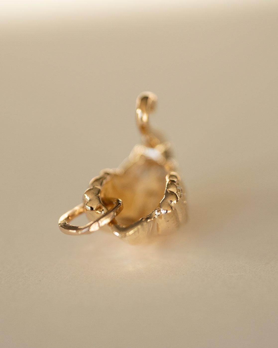 Art Nouveau Diamond Cygnus Swan Whimsical Charm Pendant  For Sale