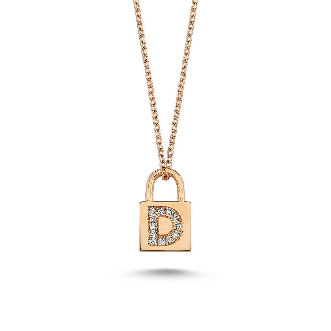 Diamond D Initial Mini Lock Charm 