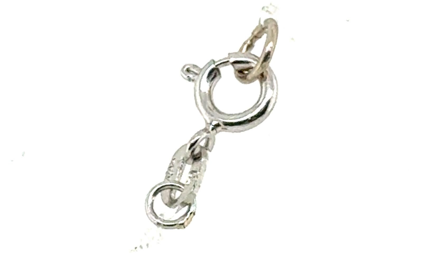 Diamond D Letter Pendant Necklace Mined .25ct 14K White Gold Floating Vanishing In Excellent Condition For Sale In Dearborn, MI