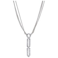 Diamond Dagger Drop Necklace in 18 Karat White Gold