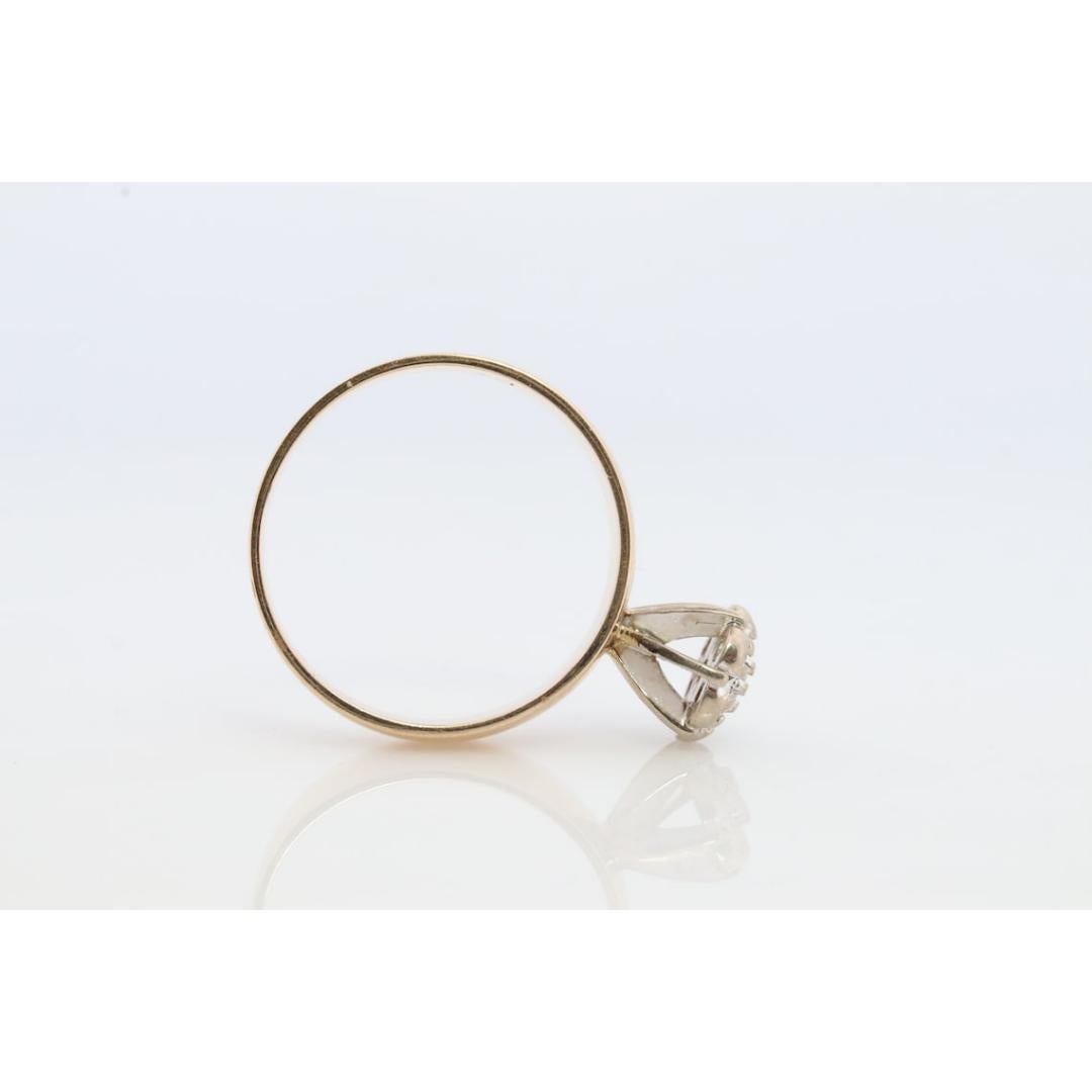 Diamant Gänseblümchen-Cluster auf Ring erhaben. 10K Diamant Gänseblümchen.Vintage Diamant Blume 2