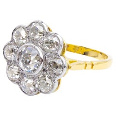 Diamond 'Daisy' Ring in 18 Karat Gold & Platinum