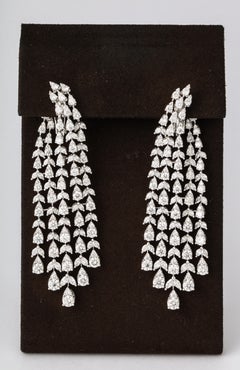 Diamond Dangle Chandelier Front Back Earrings