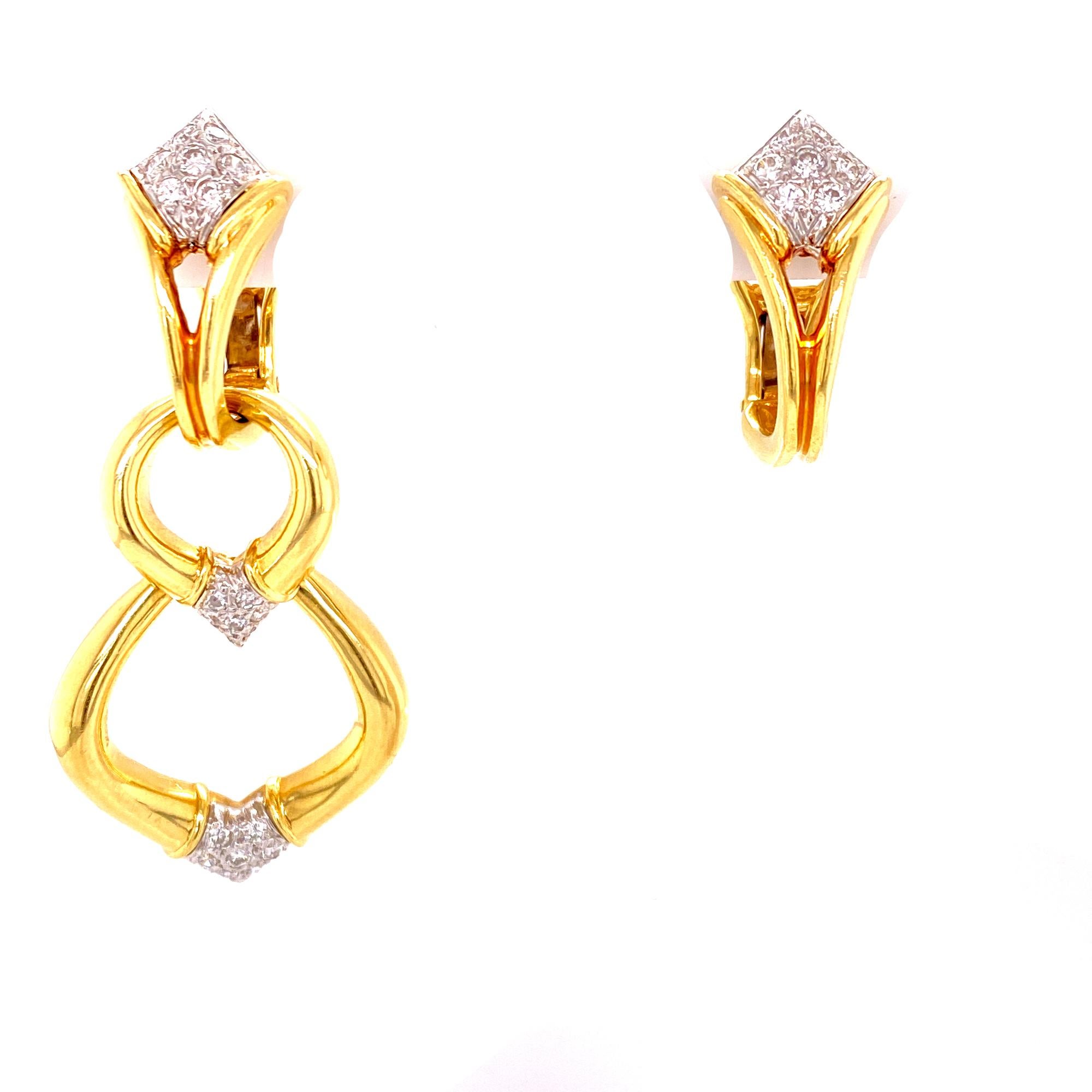 white gold diamond dangle drop earrings