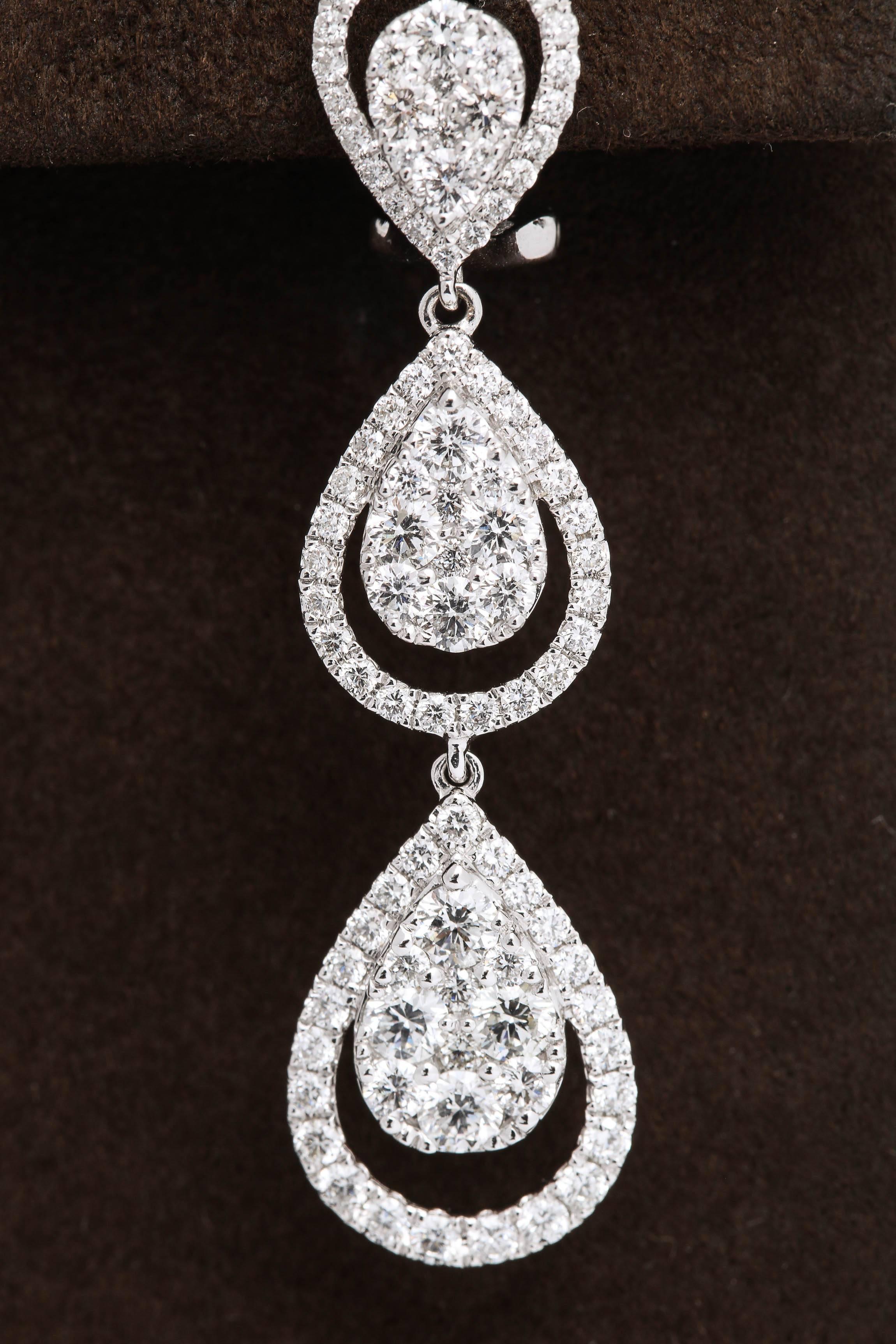 dangling diamond earrings