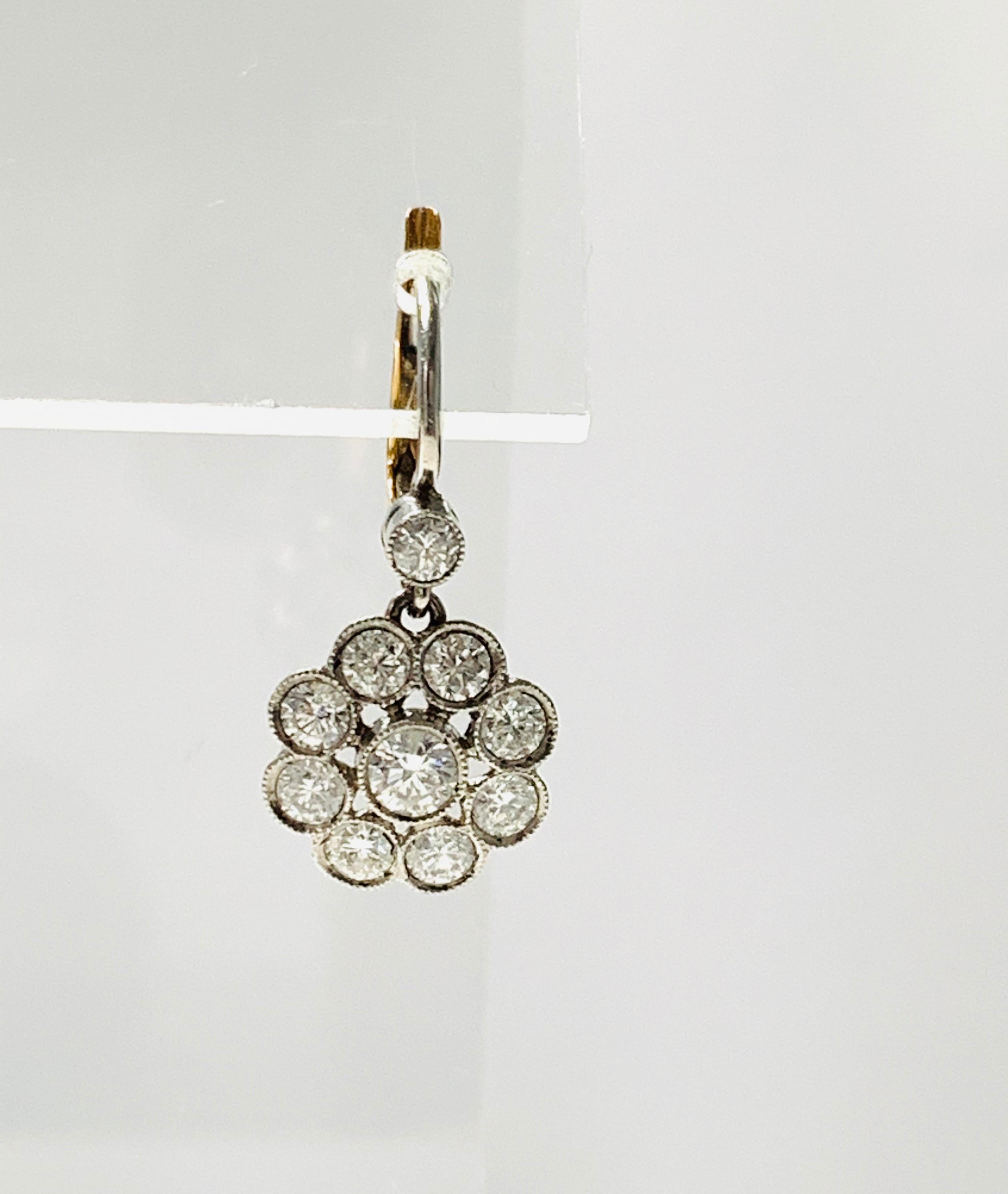18kt gold and diamond seaquin dangle earrings