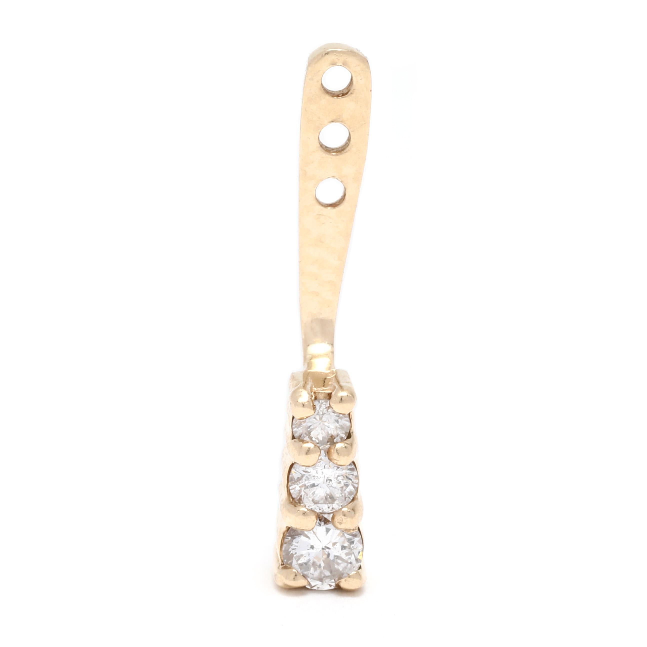 These timeless 0.36ctw diamond dangle earring jackets add the perfect touch of sparkle and elegance to any look. Crafted in 14K yellow gold, these stunning jackets feature 5/8 inch length and are the perfect way to dress up any pair of diamond