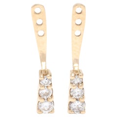 Diamond Dangle Earring Jackets, 14K Yellow Gold, Diamond