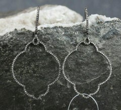 Diamond Dangle Earring Victorian Style 925 Sterling Silver Jewelry Findings Gift