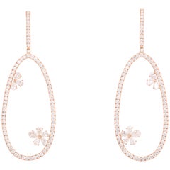 Diamant-Ohrring mit Blumen Rose Gold