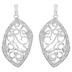 Orecchini con diamanti 0,7 carati in argento placcato rodio