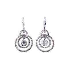 Pendants d'oreilles en or blanc 18 carats avec diamants