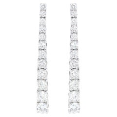 Pendants d'oreilles en or blanc 18 carats avec diamants de 2,27 carats