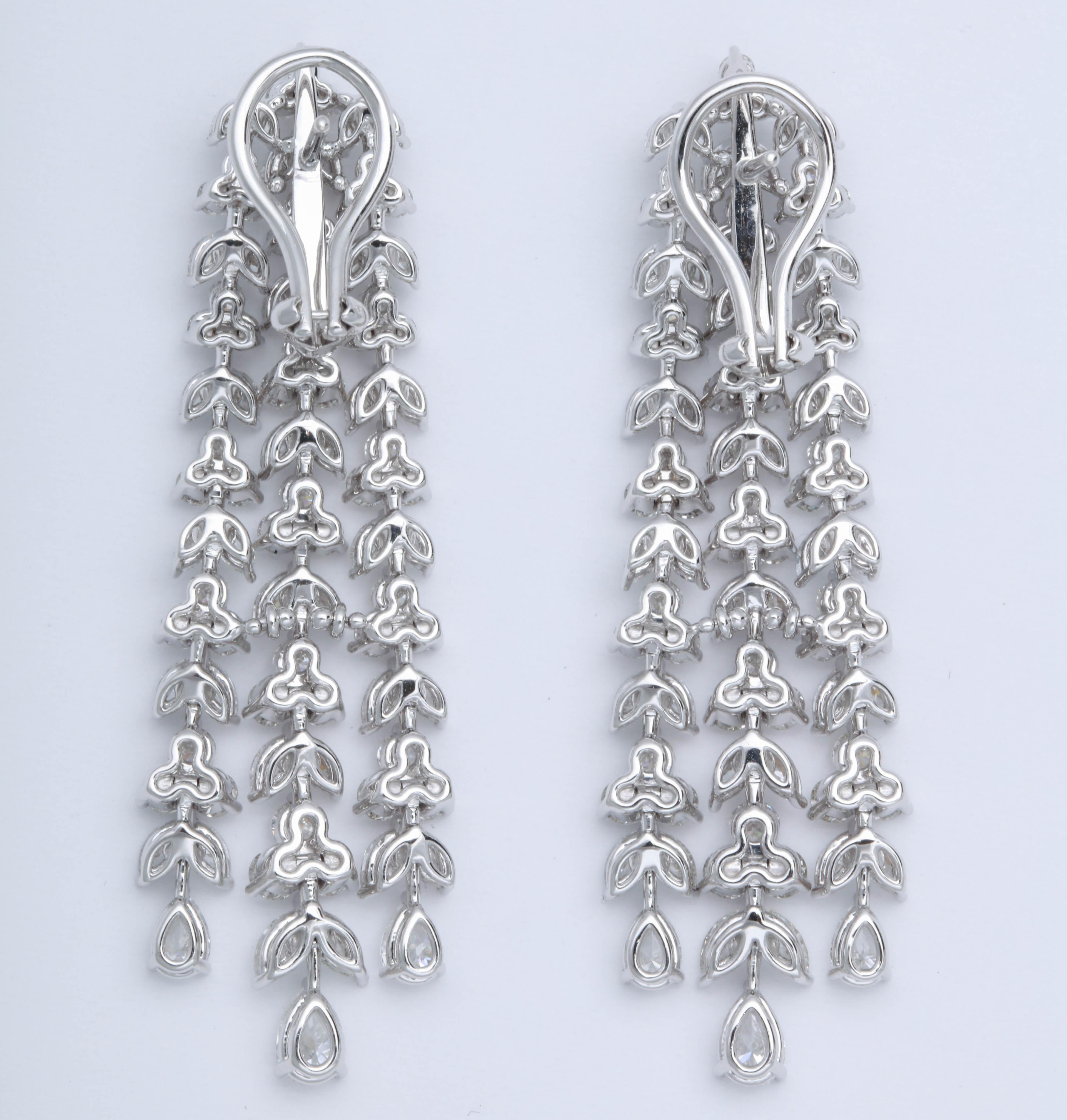 Women's or Men's Diamond Dangle Earrings For Sale