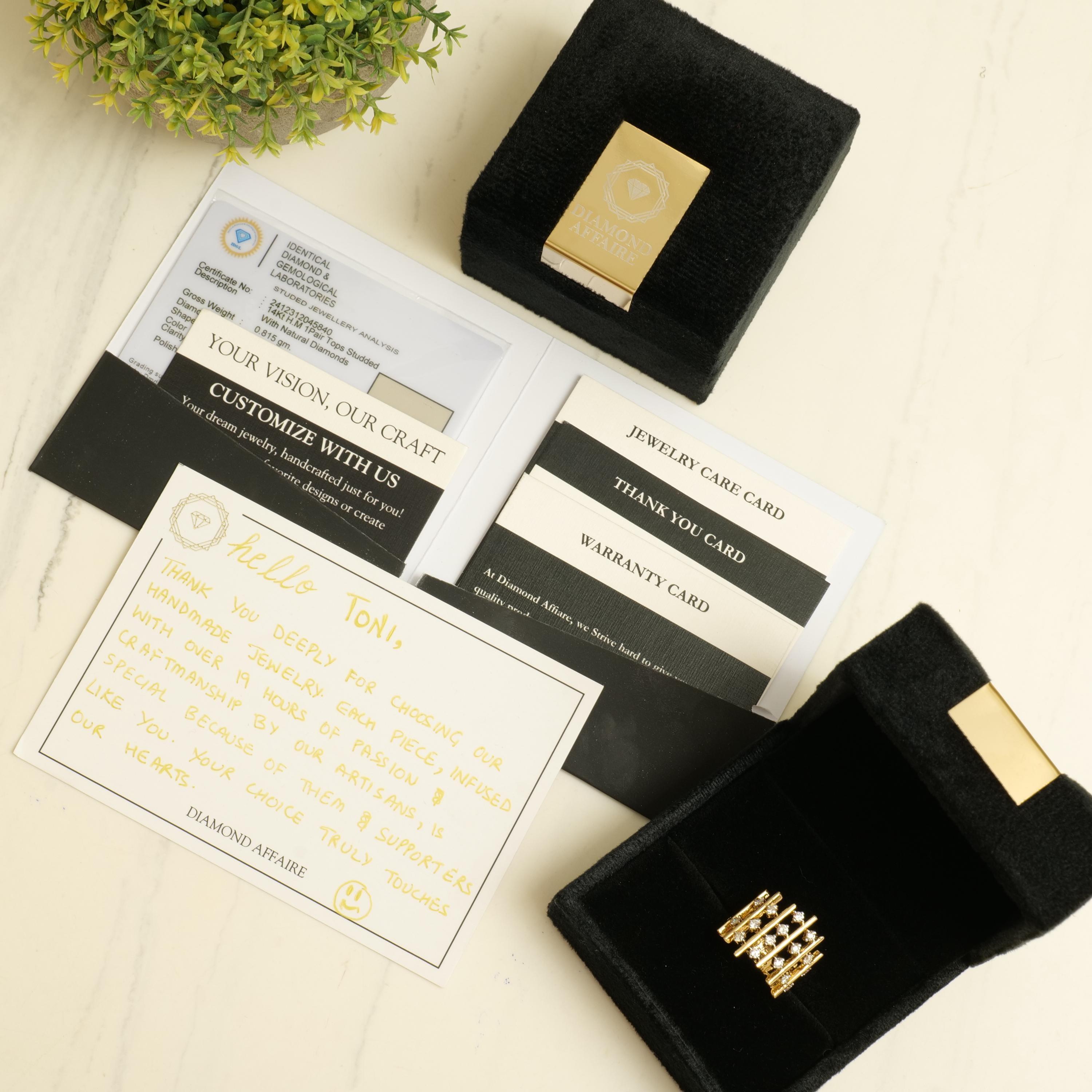 De las mujeres Pendientes colgantes de diamantes en oro macizo de 14k (certificado) en venta