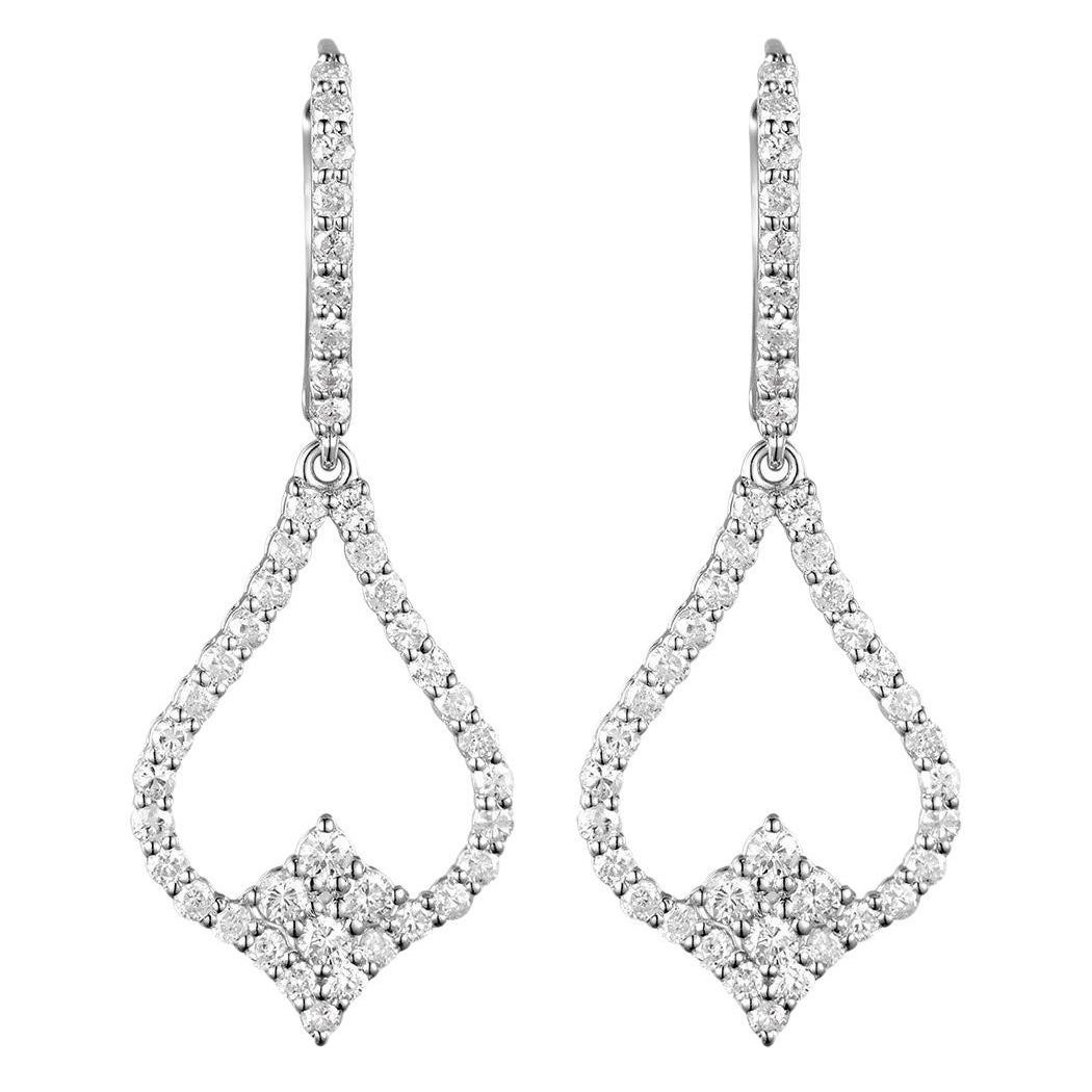 Diamond Dangle Earrings in 18 Karat White Gold