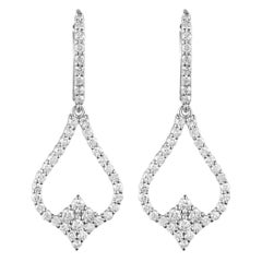 Pendientes Colgantes de Diamantes en Oro Blanco de 18 Kilates