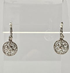 Diamond Dangle Earrings in 18k White Gold
