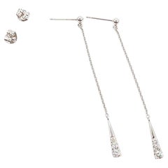 Diamond Dangle Earrings in 18k White Gold