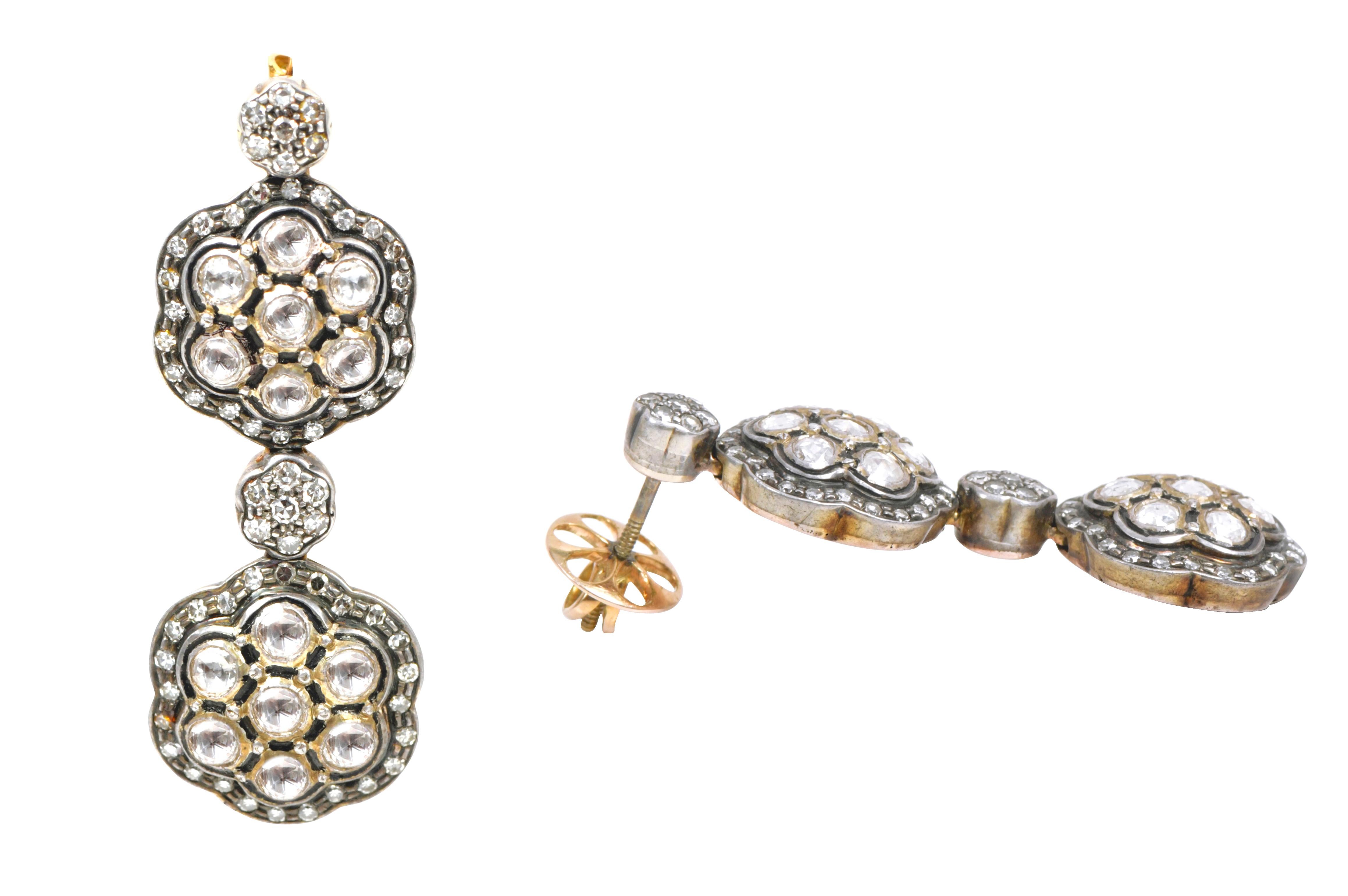 Ohrhänger mit Diamanten im viktorianischen Stil (Viktorianisch) im Angebot