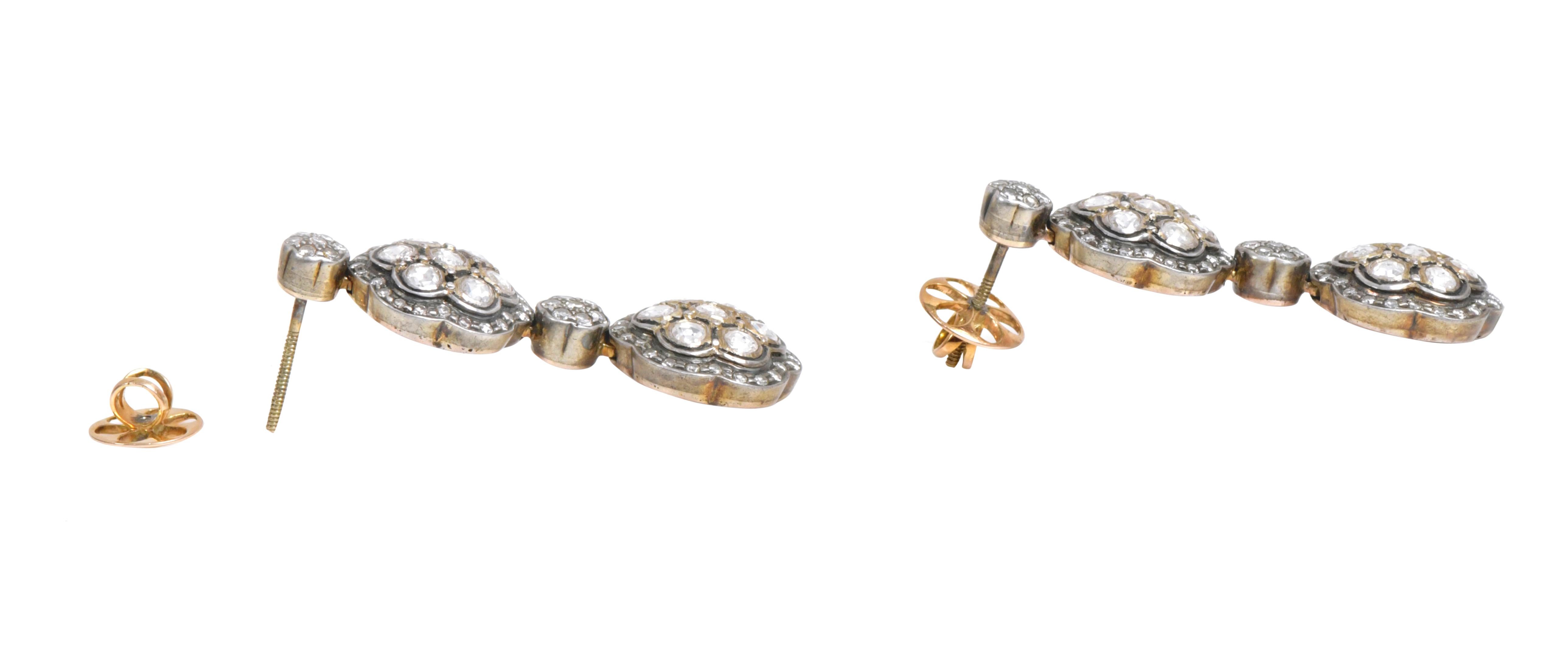 Ohrhänger mit Diamanten im viktorianischen Stil im Angebot 2