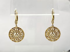 Diamond Dangle Earrings in Yellow Gold