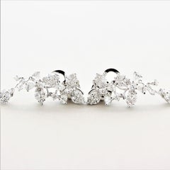 Diamond Dangle Gold Butterfly Floral Earrings