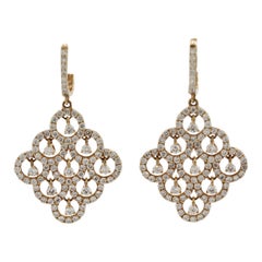 Diamond Dangle Gold Drop Chandelier Earrings