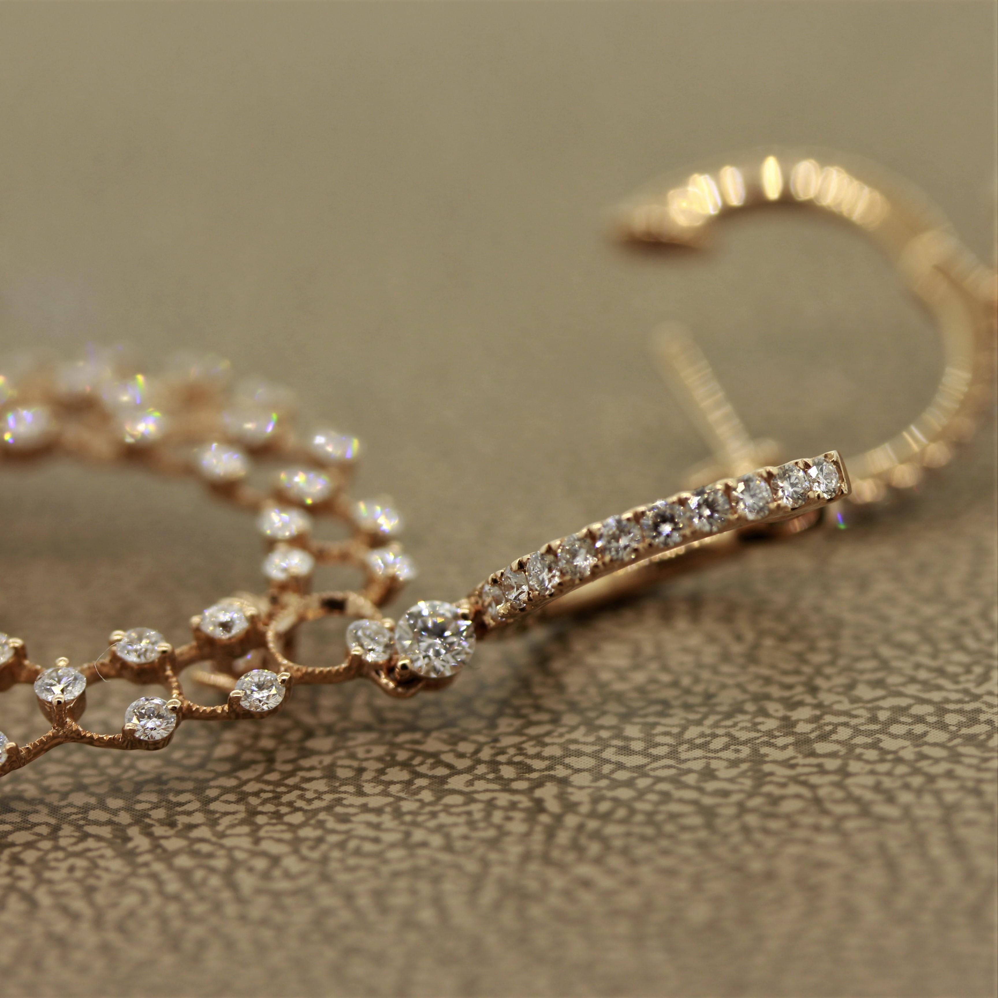 Women's Diamond Dangle Gold Drop Earrings