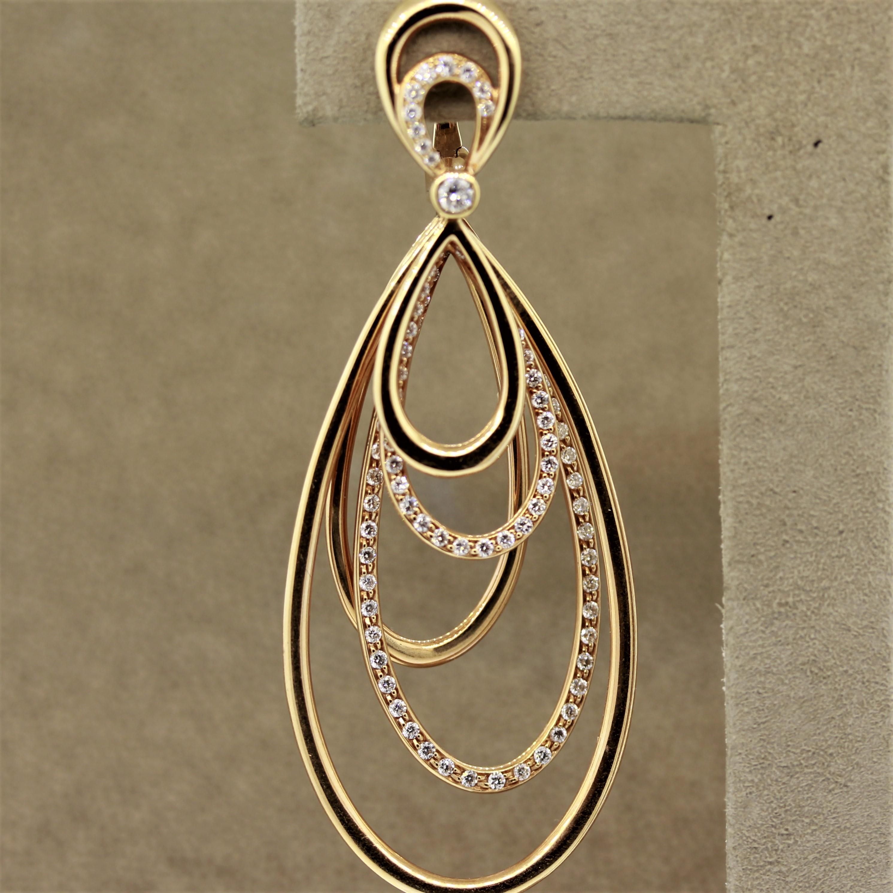 Goldohrringe mit Diamanten (Rundschliff)