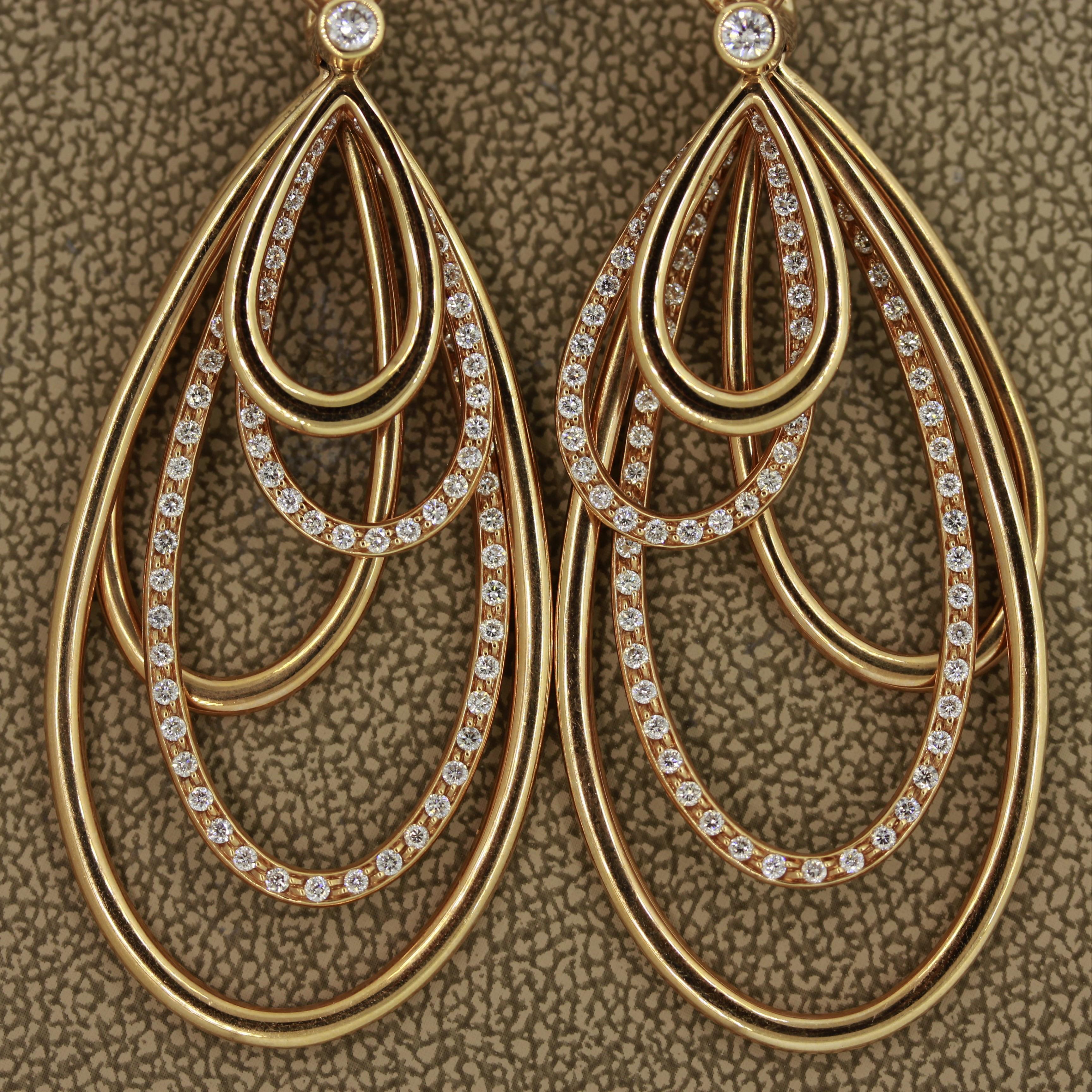 Goldohrringe mit Diamanten Damen