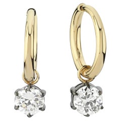 Diamond Dangle Hoop Earrings