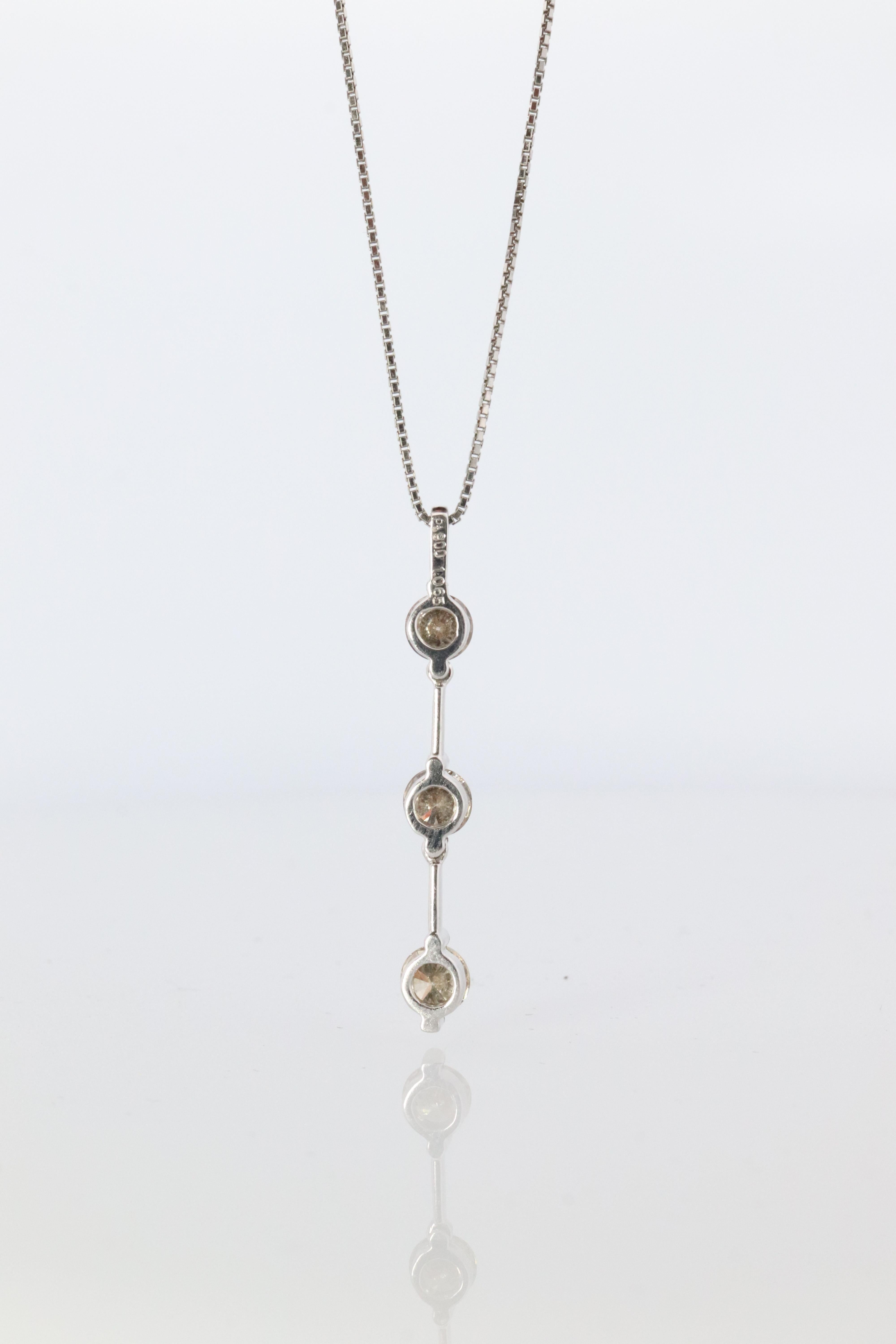 Pendentif Journey pendentif en platine Pt900 diamant 1CTW en vente 1