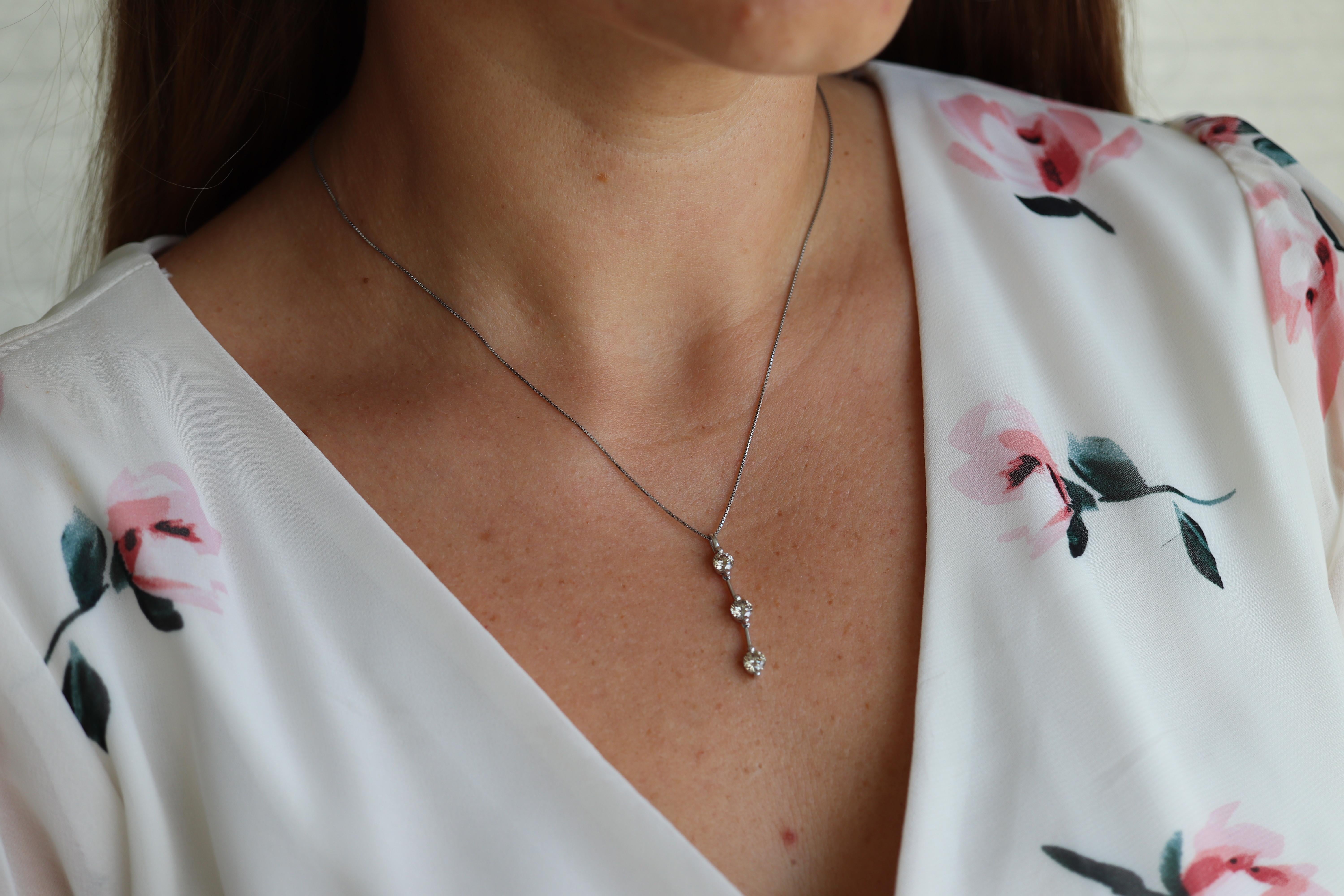 Pendentif Journey pendentif en platine Pt900 diamant 1CTW en vente 2