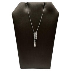 Diamond Dangle Necklace in 14kt White Gold – 0.33ctw Diamonds, 18" Length, New