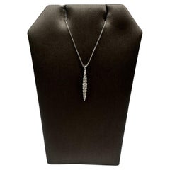 Diamond Dangle Necklace in Platinum – 0.10ctw GH SI Diamonds, Adjustable Length