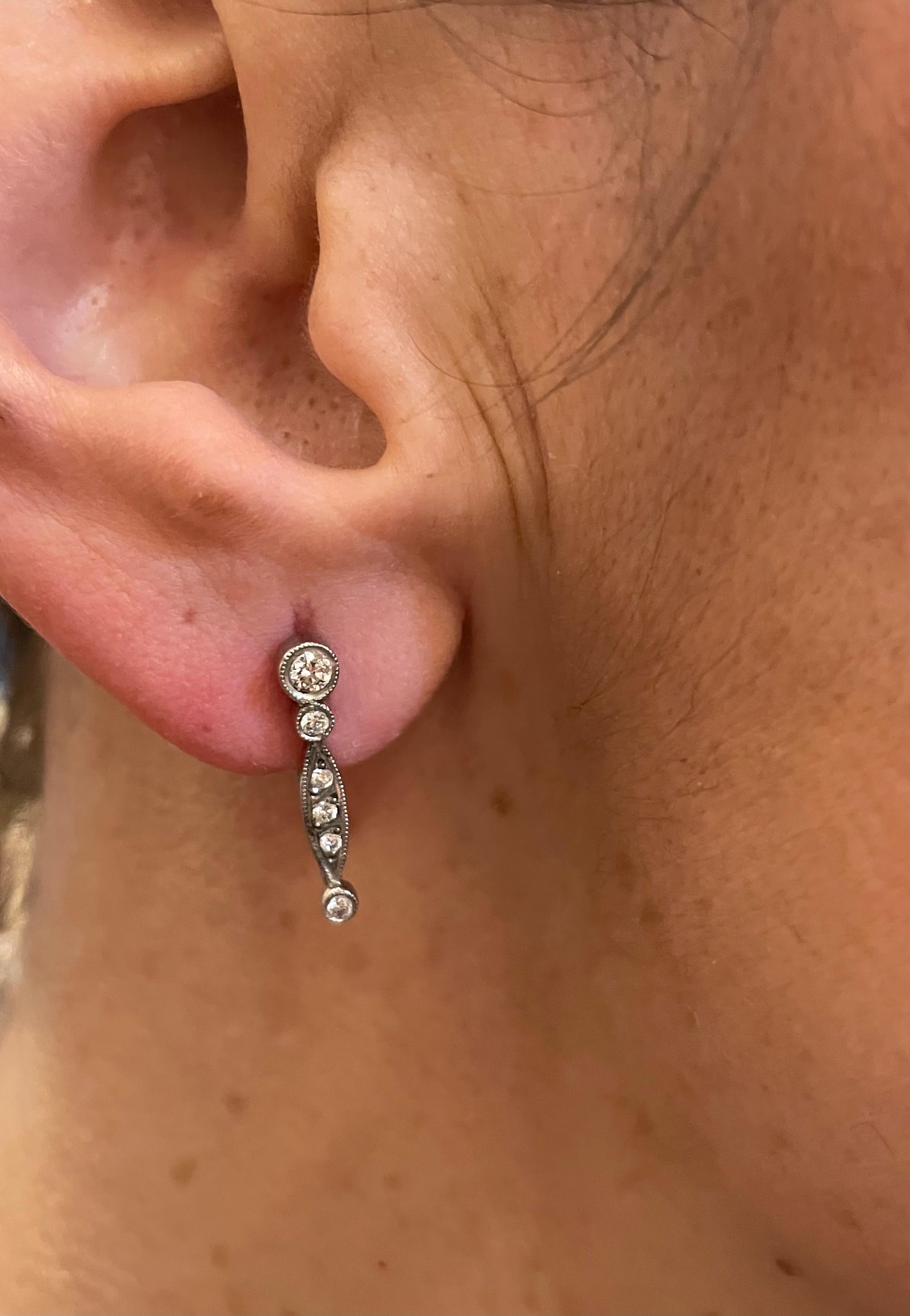 Orecchini con diamanti pendenti rimovibili con perle barocche dei mari del sud in oro bianco 18 carati in vendita 6